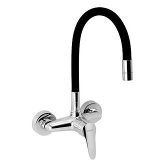 Dřezová baterie Titania 150 mm, černá-chrom, nástěnná, Novaservis 94480,0C