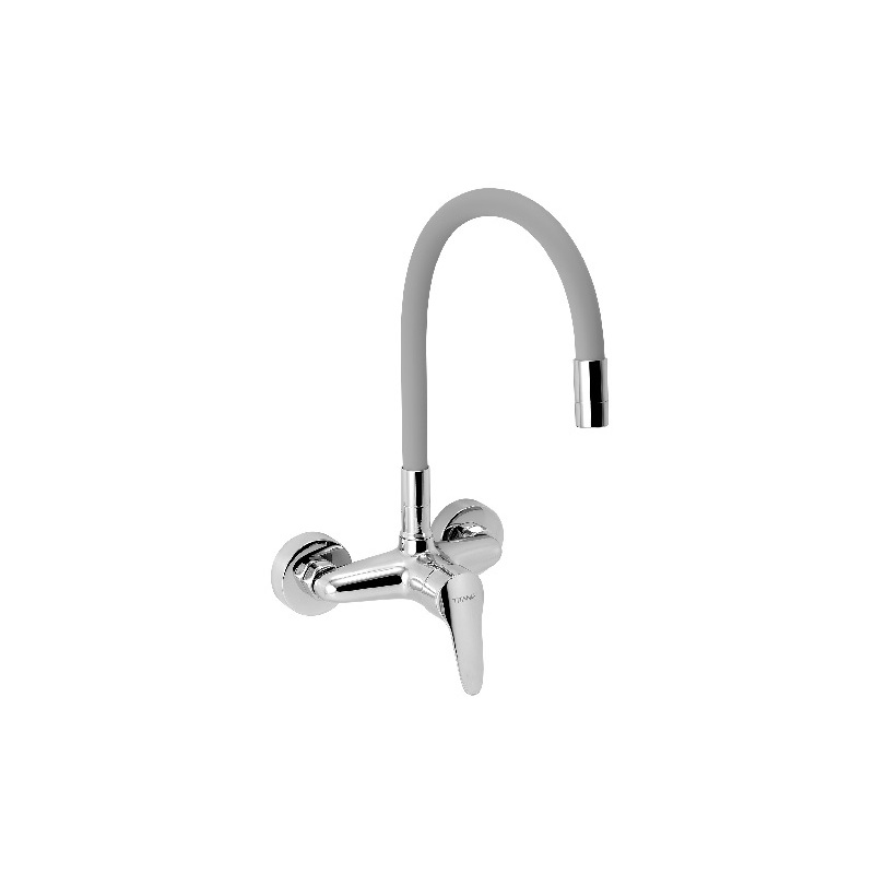 Dřezová baterie TITANIA IRIS, 150 mm, chrom-stříbrošedá, nástěnná, bez výpustě, Novaservis 94480,0S