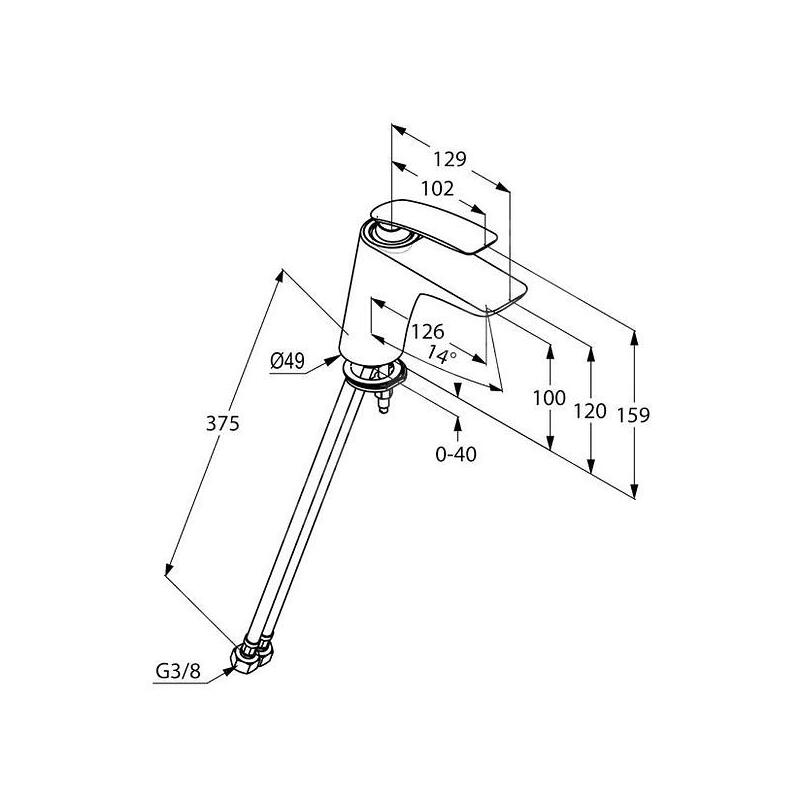Umyvadlová baterie Balance, chrom, stojánková, bez výpustě, Kludi 520260575