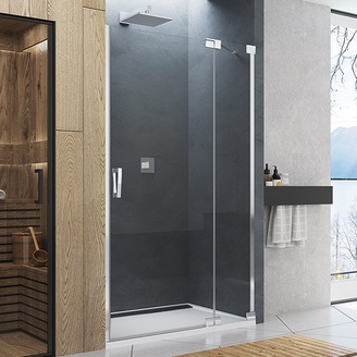 Sprchové dveře CADURA CA13 L 1100 mm, sklo čiré, profil bílý mat, levé, SanSwiss CA13D1105007