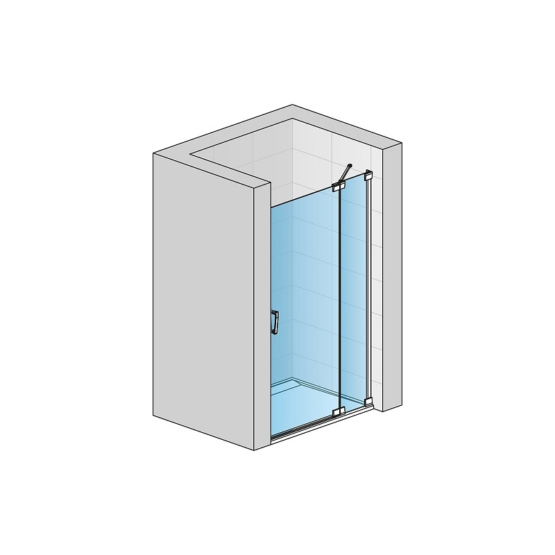 Sprchové dveře CADURA CA13 P 900 mm, sklo čiré, profil aluchrom, pravé, SanSwiss CA13D0905007
