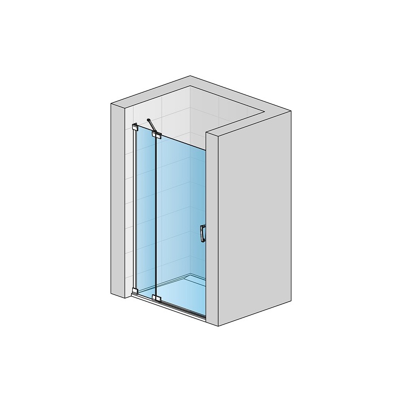 Sprchové dveře CADURA CA13 L 900 mm, sklo čiré, profil aluchrom, levé, SanSwiss CA13G0905007