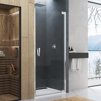 Sprchové dveře CADURA CA1C P 800 mm, sklo čiré, profil aluchrom, pravé, SanSwiss CA1CD0805007