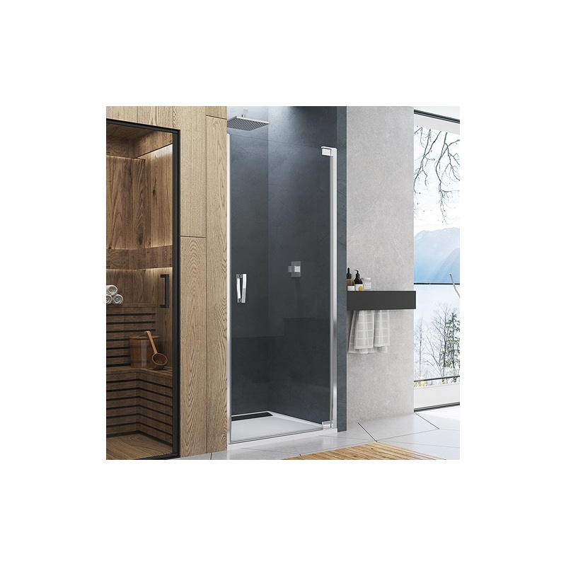 Sprchové dveře CADURA CA1C P 800 mm, sklo čiré, profil aluchrom, pravé, SanSwiss CA1CD0805007