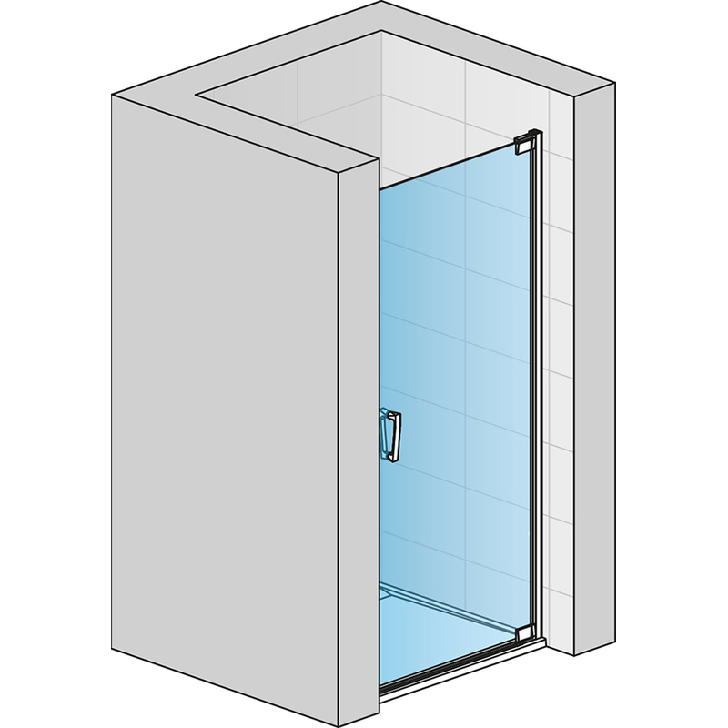 Sprchové dveře CADURA CA1C P 800 mm, sklo čiré, profil aluchrom, pravé, SanSwiss CA1CD0805007
