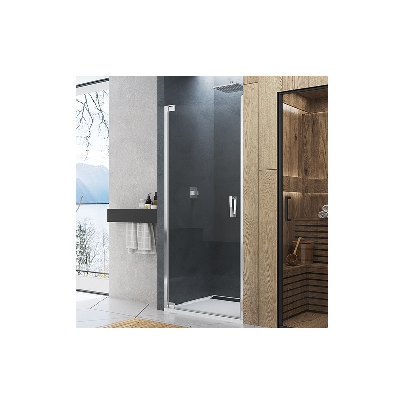 Sprchové dveře CADURA CA1C L 900 mm, sklo čiré, profil aluchrom, levé, SanSwiss CA1CG0905007