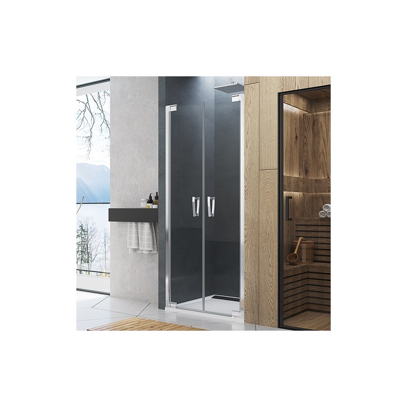 Sprchové dveře CADURA CA2C 900 mm, sklo čiré, profil aluchrom, SanSwiss CA2C0905007