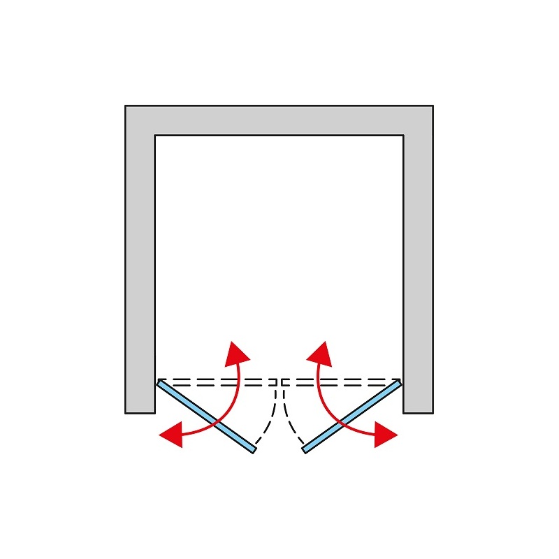 Sprchové dveře CADURA CA2C 900 mm, sklo čiré, profil černý, SanSwiss CA2C0900607