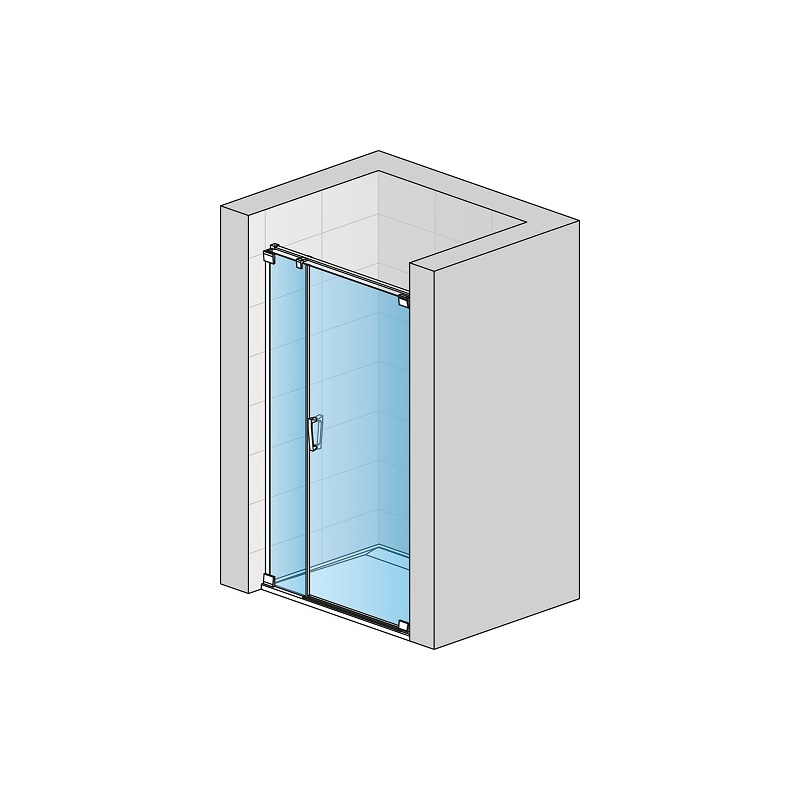 Sprchové dveře CADURA CA31C L 1200 mm, sklo čiré, profil černý, levé, SanSwiss CA31CG1200607