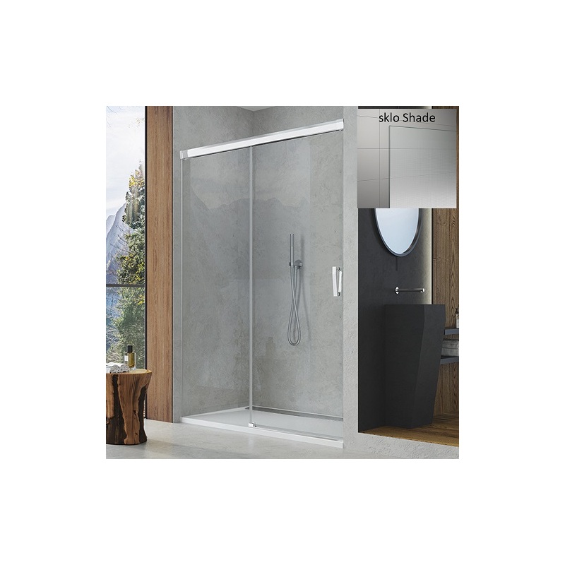 Sprchové dveře CADURA CAS2 L 1100 mm, sklo Shade, profil aluchrom, levé, SanSwiss CAS2G1105068