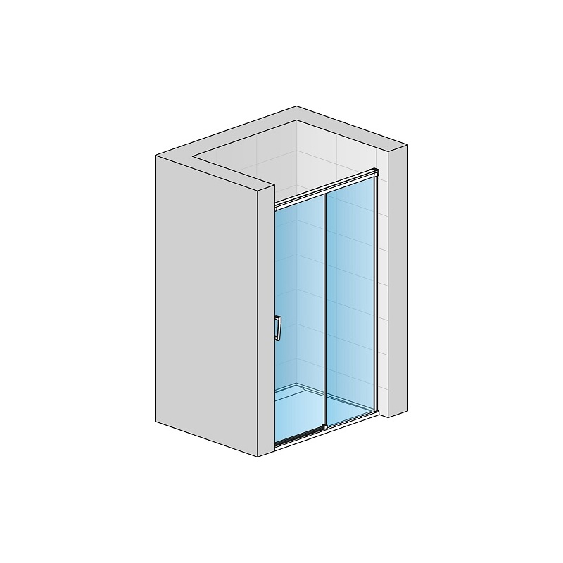 Sprchové dveře CADURA CAS2 P 1400 mm, sklo čiré, profil bílý mat, pravé, SanSwiss CAS2D1400907