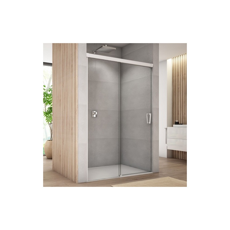 Sprchové dveře CADURA CAS2 L 1100 mm,sklo čiré, profil bílý mat, levé, SanSwiss CAS2G1100907