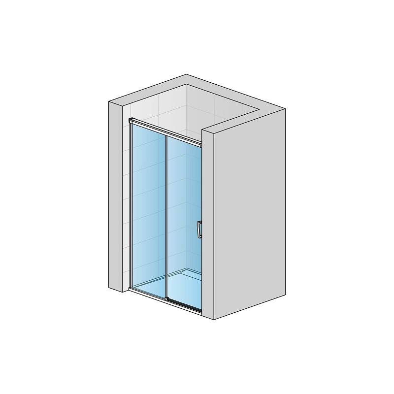Sprchové dveře CADURA CAS2 L 1500 mm, sklo čiré, profil černý, levé, SanSwiss CAS2G1500607
