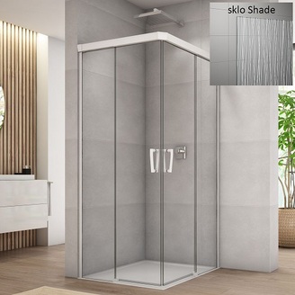 Sprchové dveře CADURA CAE2 P 800 mm, sklo Shade, profil bílý mat, pravé, SanSwiss CAE2D0800968