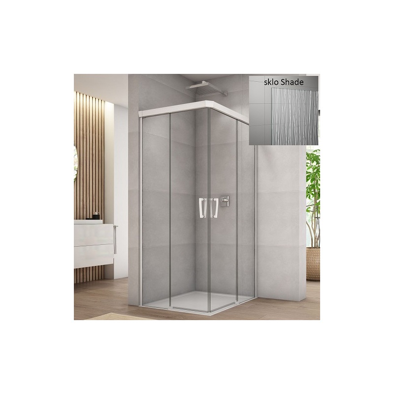 Sprchové dveře CADURA CAE2 L 900 mm, sklo Shade, profil bílý mat, levé, SanSwiss CAE2G0900968