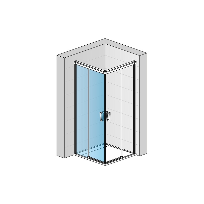 Sprchové dveře CADURA CAE2 L 900 mm, sklo Shade, profil bílý mat, levé, SanSwiss CAE2G0900968