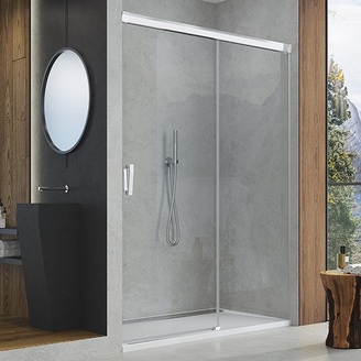 Sprchové dveře CADURA CAS2 P 1300 mm, sklo čiré, profil aluchrom, pravé, SanSwiss CAS2D1305007