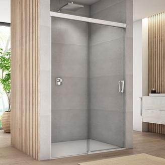 Sprchové dveře CADURA CAS2 L 1100 mm,sklo čiré, profil bílý mat, levé, SanSwiss CAS2G1100907