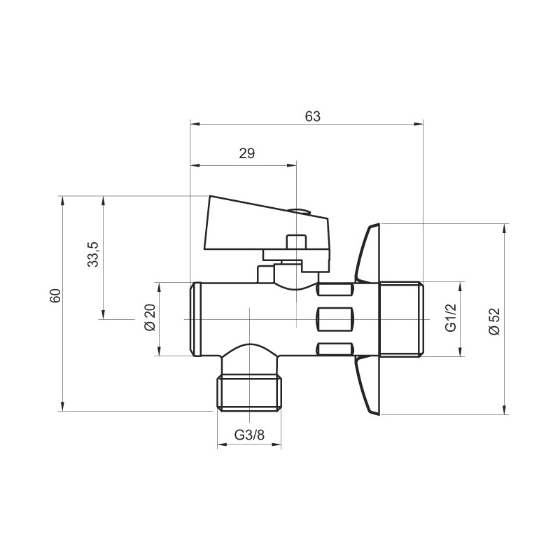 Ventil rohový 1/2 x 3/8, s filtrem, krytkou a kovovou patkou, Novaservis Z1238KF (CF3010/10)