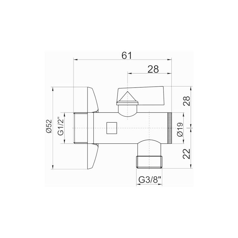 Ventil rohový 1/2 x 3/8 s filtrem, hliníková páka, Novaservis EZ1238KF (CF3008/10)