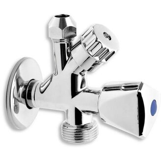 Ventil rohový kombinovaný 1/2 x 3/8 x 3/4, pro pračku se zpětnou klapkou, Novaservis CF5104