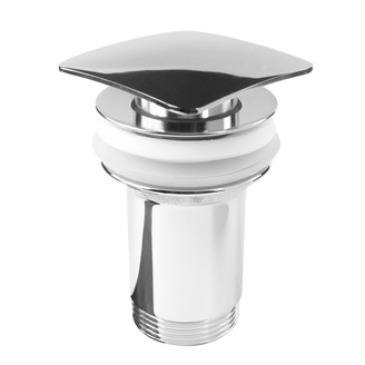 Umyvadlová výpusť 5/4, chrom, click-clack, hranatá zátka, MSO Mereo CH02
