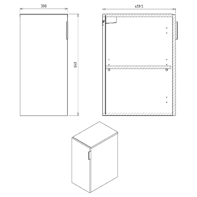 Skříňka spodní Cirasa, 30 × 64 × 46 cm, levá/pravá, dub alabama, Sapho CR301-2222