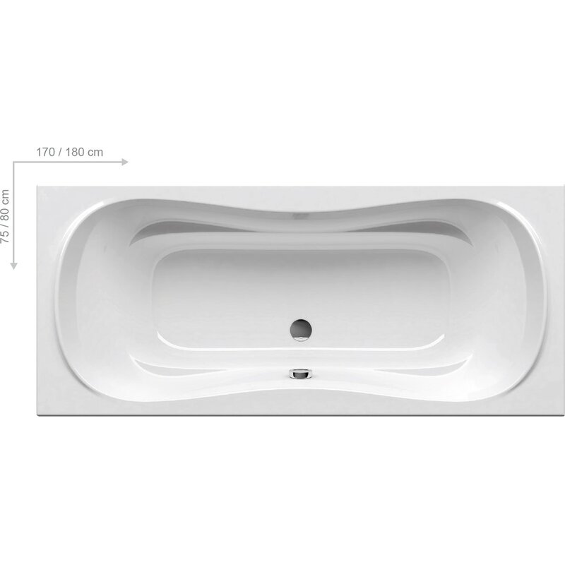 Obdélníková vana CAMPANULA II 180x80 cm, bílá, Ravak CB21000000