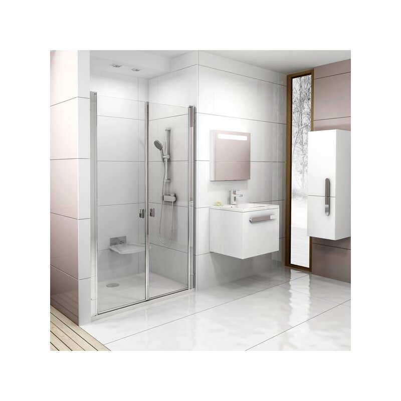 Sprchové dveře Chrome CSDL2 900 mm, sklo transparent, profil satin, Ravak, 0QV7CU0LZ1