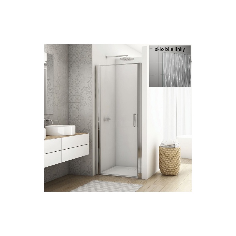 Sprchové dveře DIVERA D22T1 800 mm, sklo čiré, profil aluchrom, SanSwiss D22T10805087