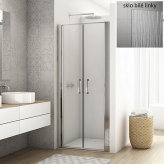 Sprchové dveře DIVERA D22T2 1000 mm, sklo Screen, profil aluchrom, SanSwiss D22T21005087