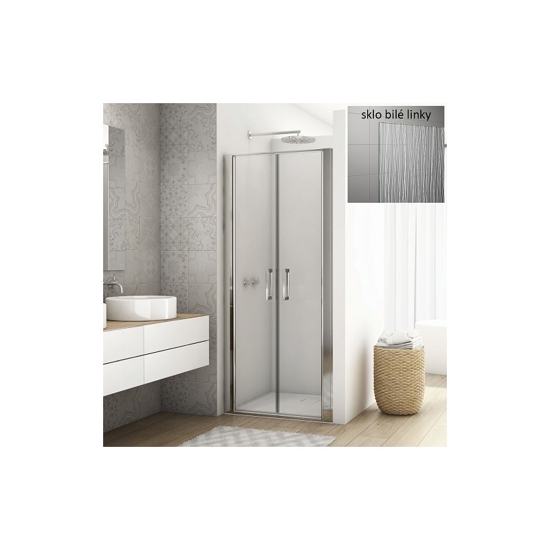 Sprchové dveře DIVERA D22T2 1200 mm, sklo Screen, profil aluchrom, SanSwiss D22T21205087