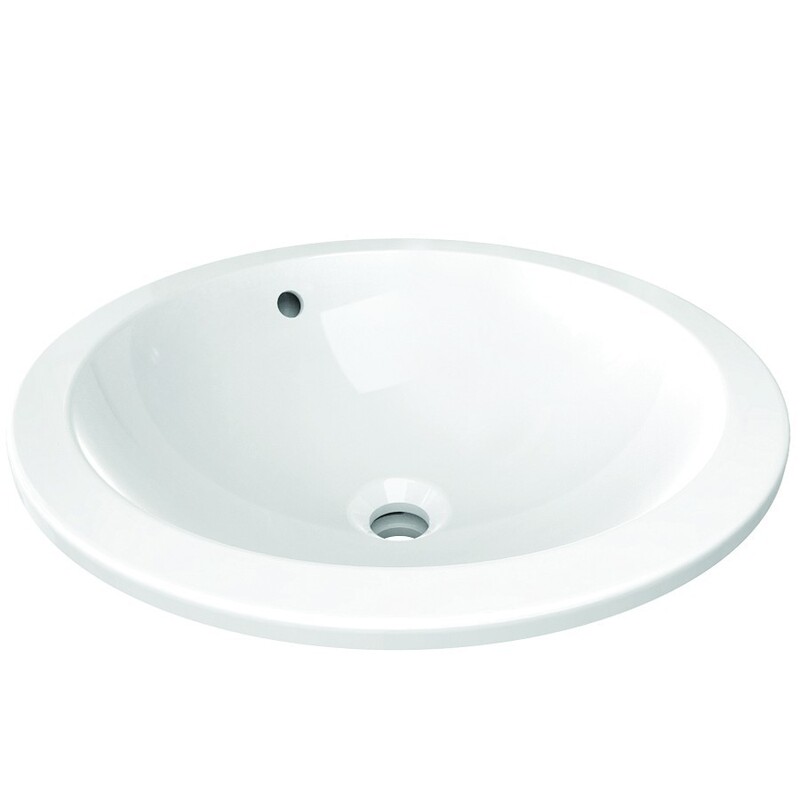 Umyvadlo zápustné Connect 48 cm, bez otvoru, bílé, do desky, s přepadem, Ideal Standard, E505401