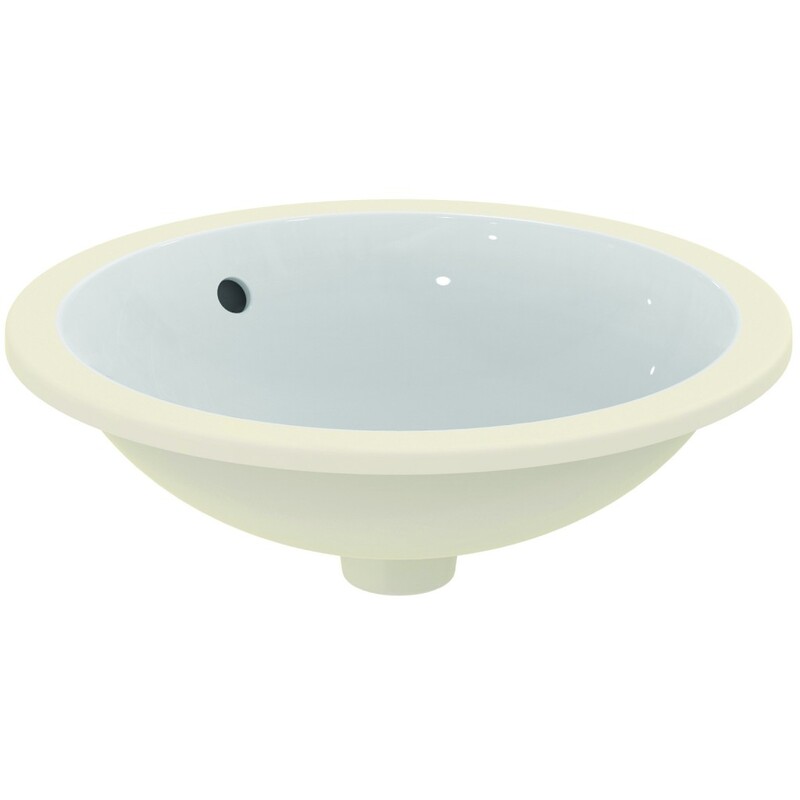 Umyvadlo zápustné Connect 48 cm, bez otvoru, bílé, do desky, s přepadem, Ideal Standard, E505401