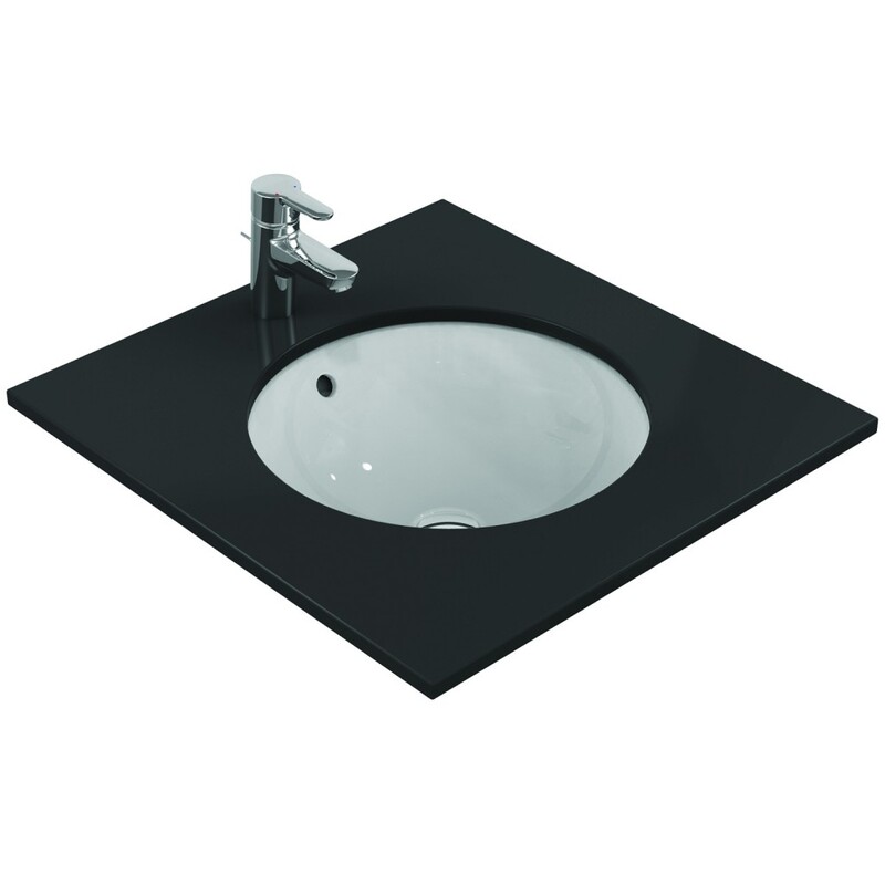 Umyvadlo zápustné Connect 48 cm, bez otvoru, bílé, do desky, s přepadem, Ideal Standard, E505401
