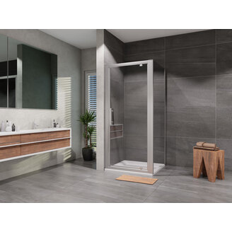 Sprchový kout Elisa 80 x 80 cm, sklo čiré, profil aluchrom, čtverec, Lansanit PF80-190-C/SPF80-190-C