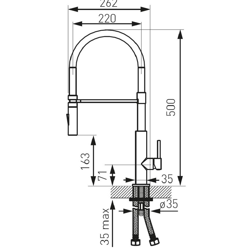 Dřezová baterie Ferro, černá/chrom, stojánková, Novaservis BLE4B