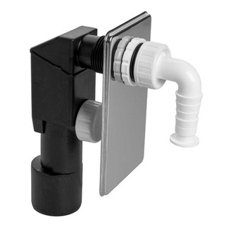 Pračkový sifon, odpad 40/50 mm, podomítkový, bílý-nerez, Plast Brno EPPN450