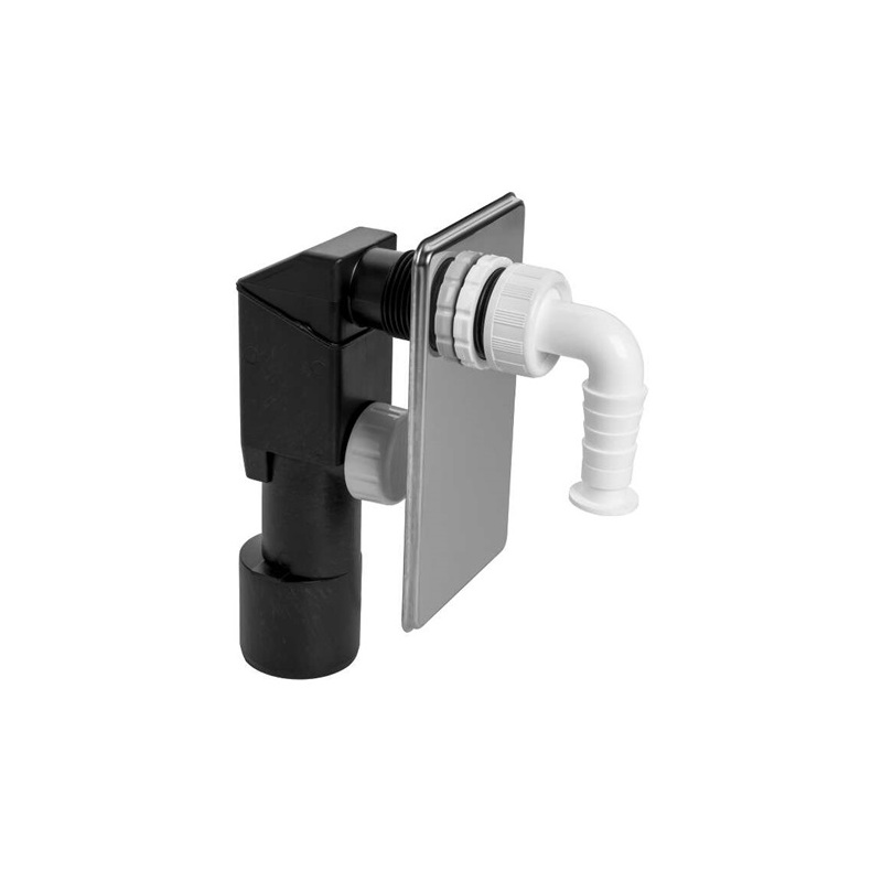 Pračkový sifon, odpad 40/50 mm, podomítkový, bílý-nerez, Plast Brno EPPN450