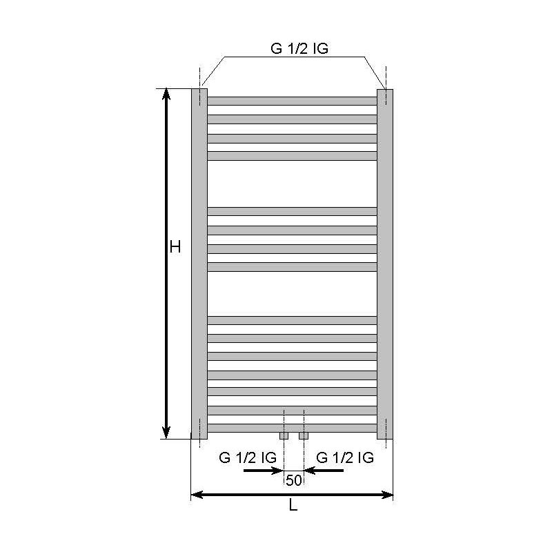 Trubkový radiátor FORMAT Basic M 1222 x 600 mm