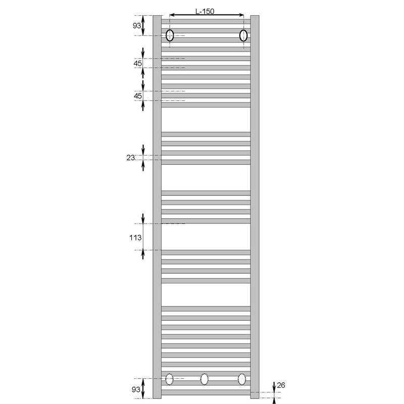 Trubkový radiátor FORMAT Basic M 1222 x 600 mm