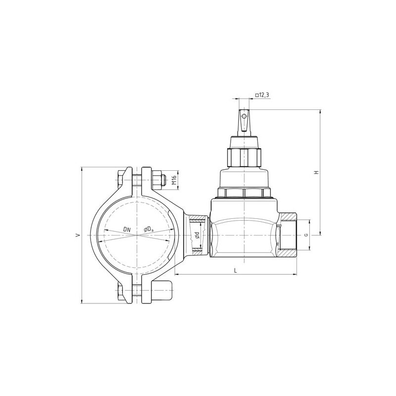 Navrtávací pas HOD-G503, litinové šoupátko G 2, DN 100, VAG 3-84-00039-586