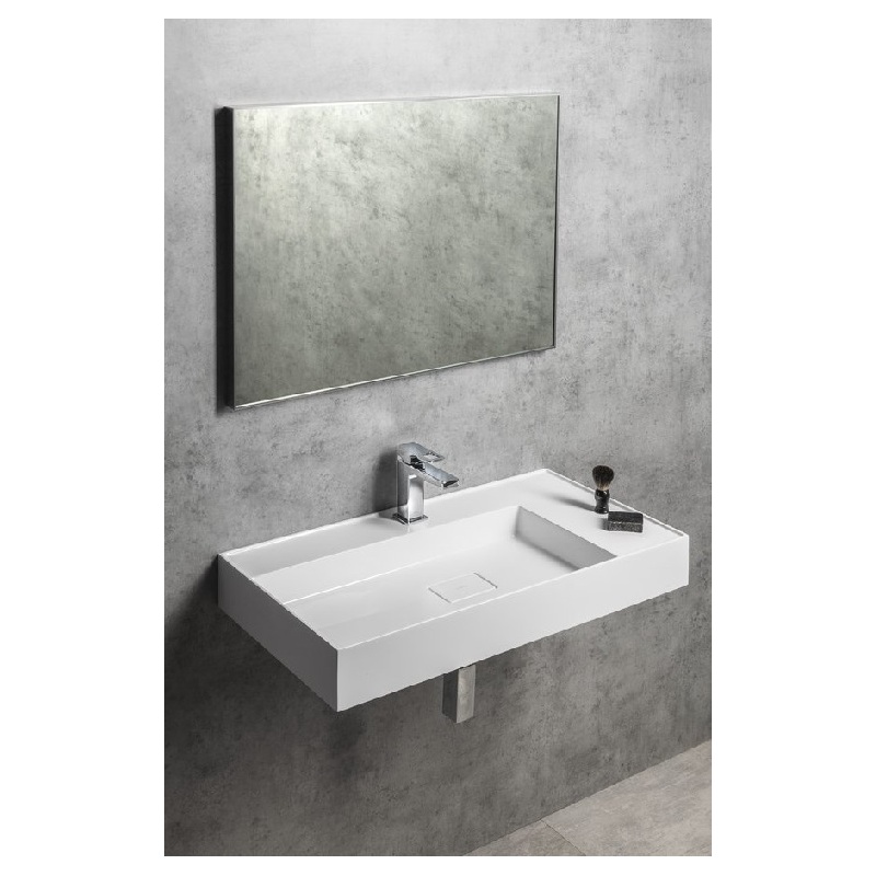 Umyvadlo nábytkové Godiva 83 x 44 x 11 cm, s otvorem, bílé, na skříňku, na stěnu, bez přepadu, Sapho GU083L