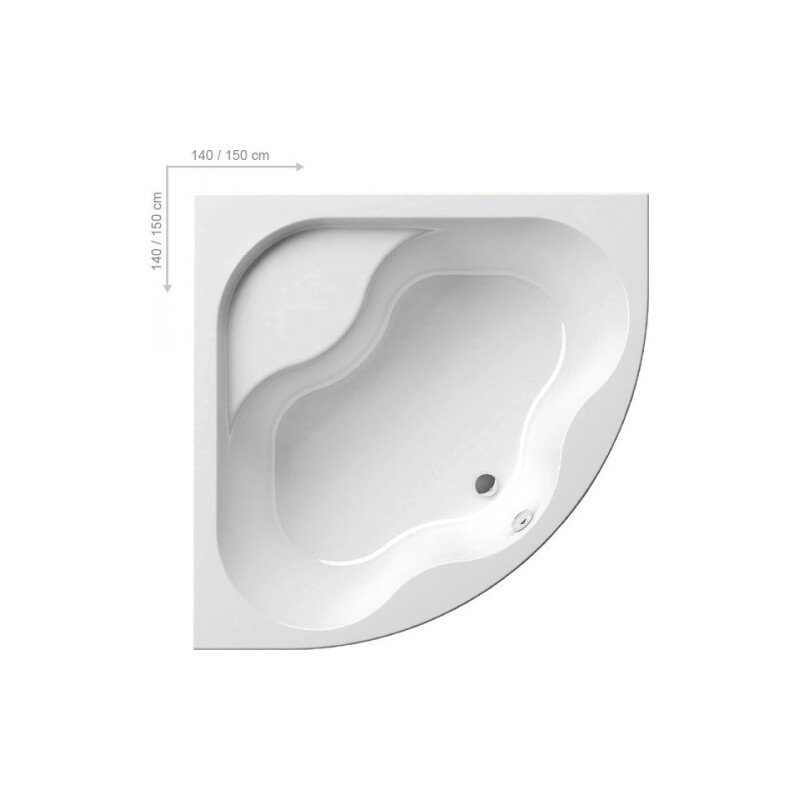 Rohová vana GENTIANA 140x140 cm, bílá, Ravak CF01000000