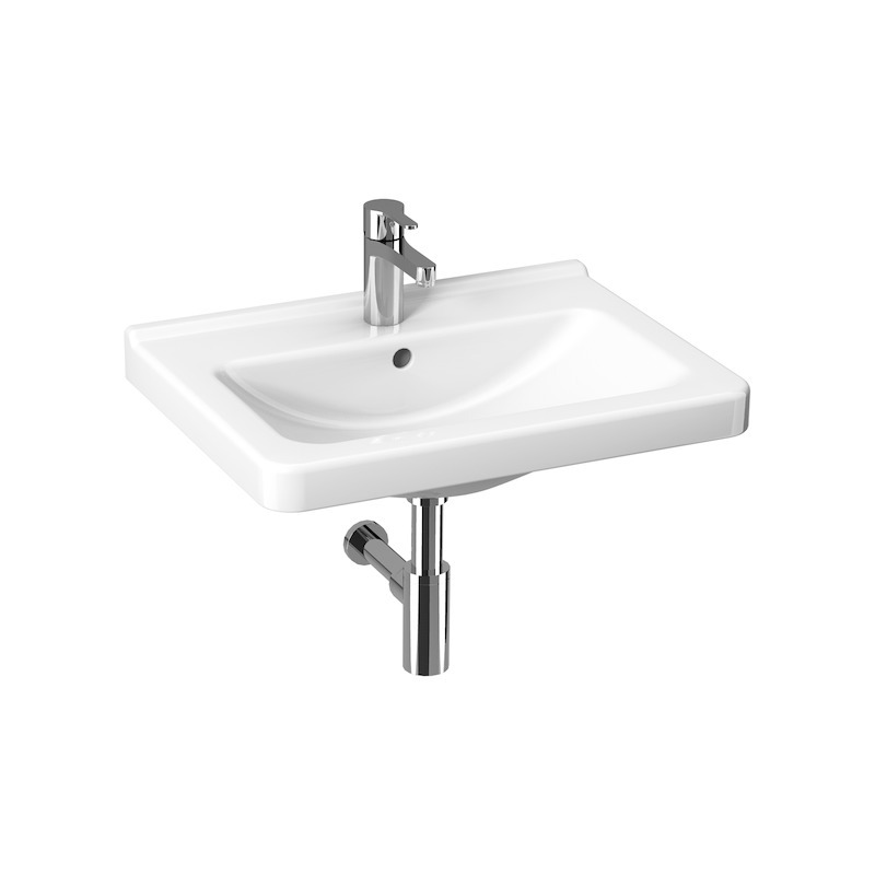 Umyvadlo Cubito 55x42 cm, s otvorem, bílé, na stěnu, s přepadem, JIKA, H8104220001041