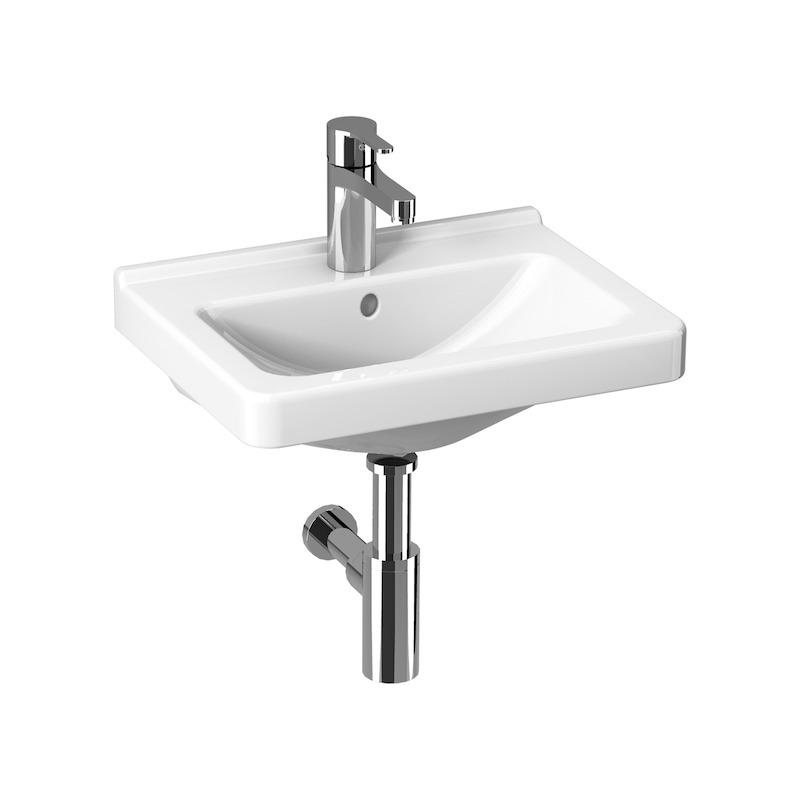 Umývátko Cubito 45x34 cm, s otvorem bílé, bílé, na stěnu, s přepadem, JIKA, H8114220001041