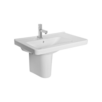 Umyvadlo Cubito 75x45 cm, s otvorem, bílé, na stěnu, s přepadem, JIKA, H8124220001041