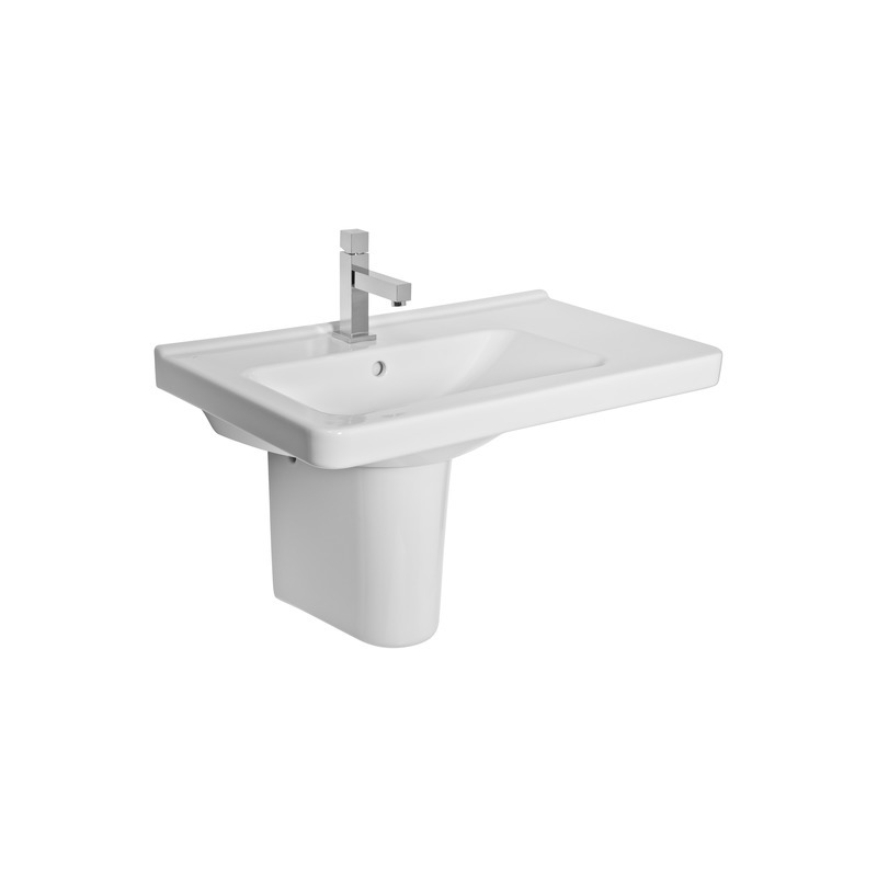 Umyvadlo Cubito 75x45 cm, s otvorem, bílé, na stěnu, s přepadem, JIKA, H8124220001041