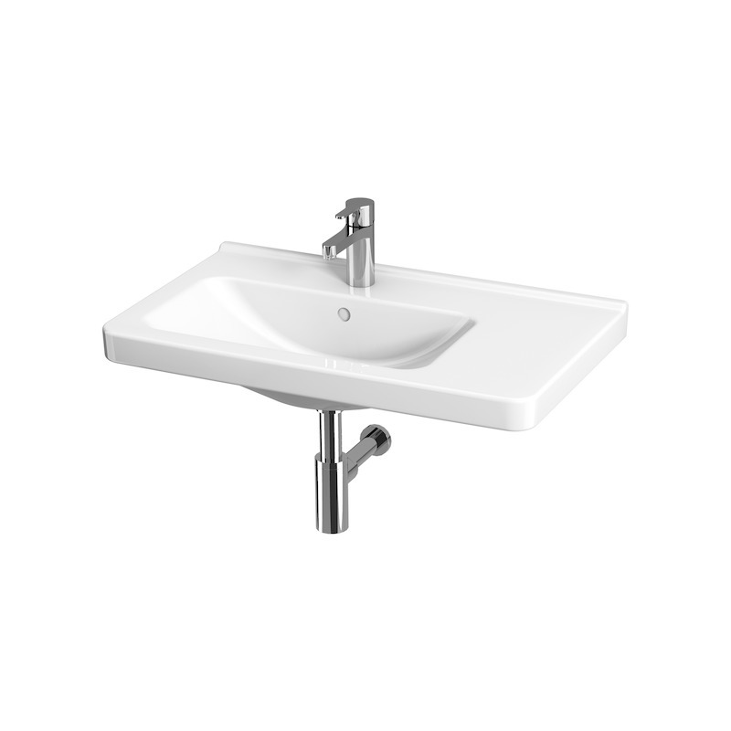 Umyvadlo Cubito 75x45 cm, s otvorem, bílé, na stěnu, s přepadem, JIKA, H8124220001041