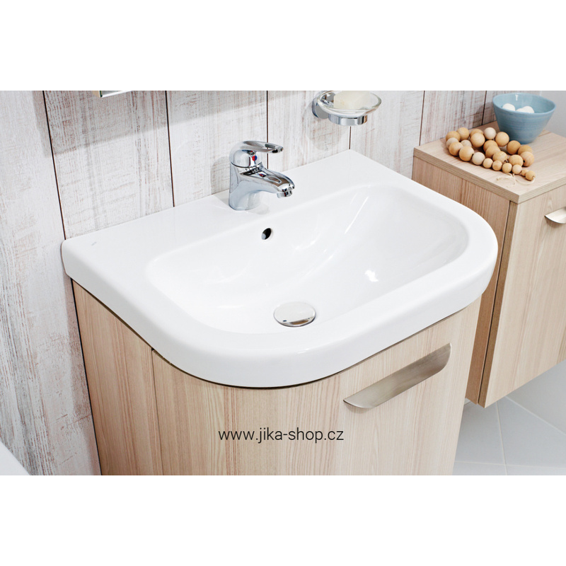Umyvadlo Deep 55x42 cm, s otvorem, bílé, na stěnu, s přepadem, JIKA, H8126120001041